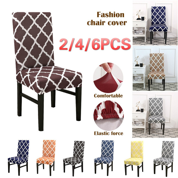 4-6PCS Stretch Spandex Wedding Banquet Chair Cover Decor Dining Room Seat Covers