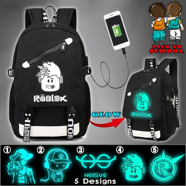 Pure Black Roblox Galaxy Backpacks For Teens Boys Girls Canvas