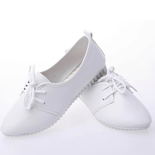 white nursing shoes with laces