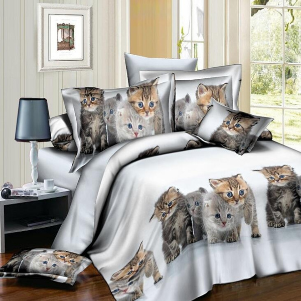 Adorable Cats 3D Printing Duvet Quilt Doona Covers Pillow Case Bedding Sets