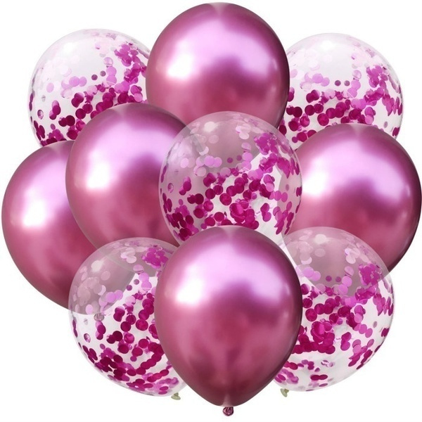 12/"10 Pcs  Rose gold confetti Balloons Birthday party Decoration Metallic Ballon