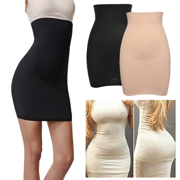 Joyshaper Half Slip for Women Under Dress High Waist Tummy Control Skirts Slip Shapewear Strapless