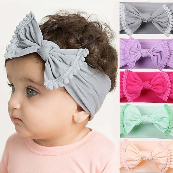 Girls Kids Toddler Baby Big Bow Elastic Headwear Hair Band Head Wrap Headband