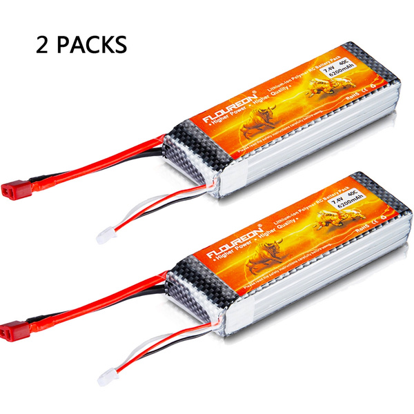 LiPo Batterie 6200mAh 7.4V  Floureon geeignet für RC Auto 40C RC Battery Pack
