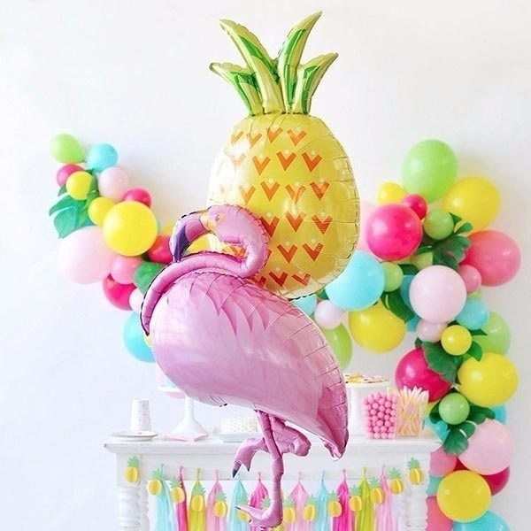 Cactus Pineapple Balloons Birthday Party Flamingo Balloon Decor Hawaiian Luau Decoration