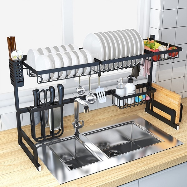 Over Sink Stainless Steel Dish Drying Storage Rack For Kitchen Storage