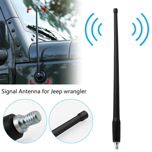 Black Reflex 13" AM FM Radio Antenna Durable For Jeep Wrangler JK JL 2007-2018