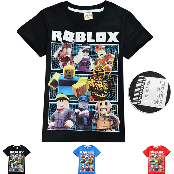 2019 Summer Children Clothing Boy And Girls T Shirt Cartoon Fireman Roblox Short Sleeve Kids Tee Wish
