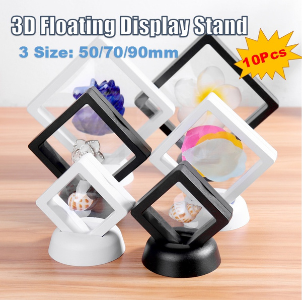 3D Floating Frame Photo Album Coins Stand Holder Display Show Case Box