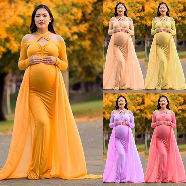 Yellow Plus Size Maternity Dress Flash ...