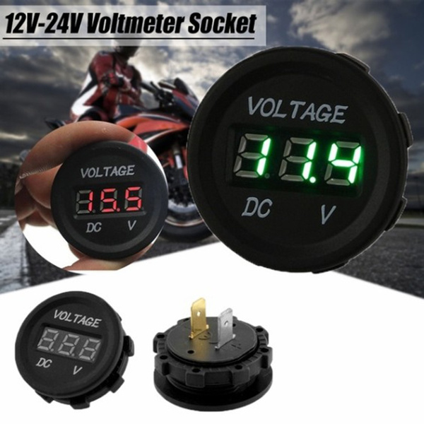 Socket Panel Digital Car Voltmeter Motorcycle Voltage Meter Battery Gauge