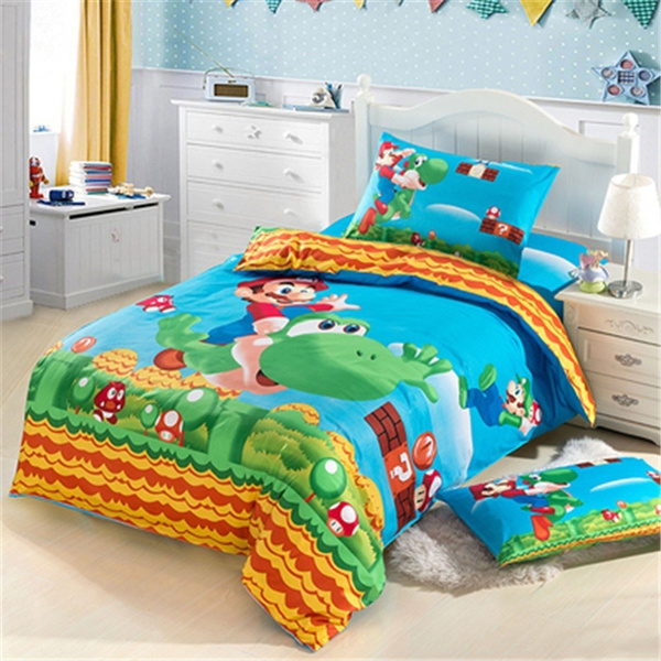 Super Mario Bedding Set Of Duvet Cover Bed Sheet Pillowcase Home
