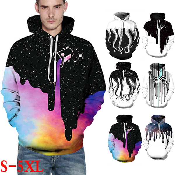 Hooded Hoodies Unisex Tops Fashion Men/Women 3D Sweatshirts Print Milk Space Galaxy XXXL 