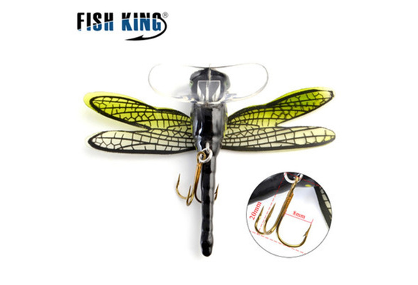 Eyes Topwater  Bionic Bait Dragonfly Fly Fishing Lure Flies Insect Treble Hooks