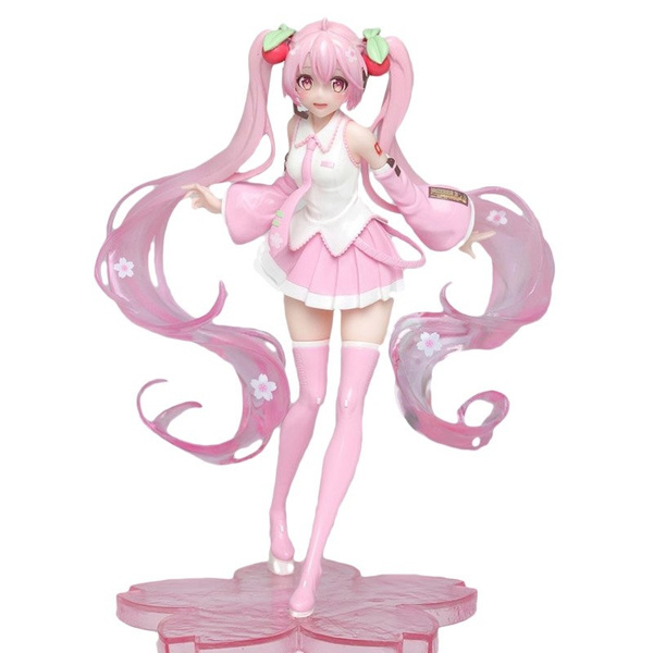 Anime Pink Hatsune Miku Sakura Action Figures Toys Girls Pvc Dolls
