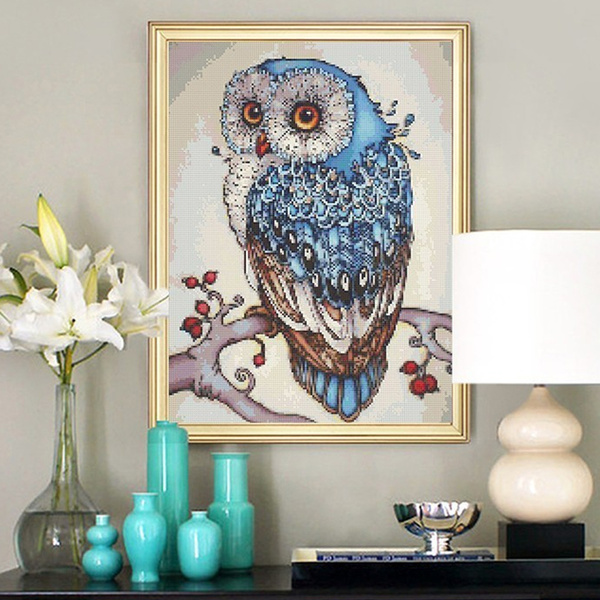 DIY Owl 5D Diamond Painting Handicraft Home Decor Embroidery Cross Stitch 30*30