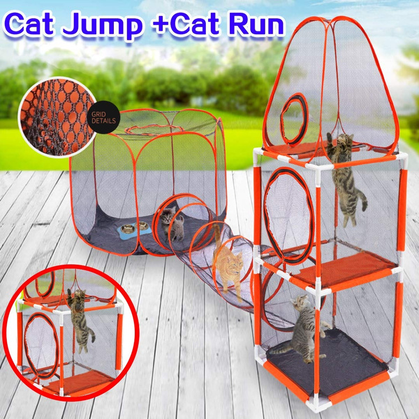 outdoor cat tunnel and tent