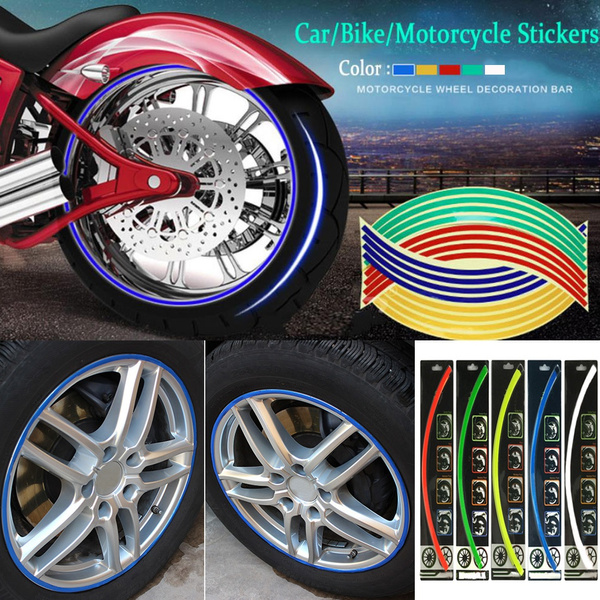 Practical Motorcycle Tire Tape Car Stickers Edge Decals  Wheel Rim Ring