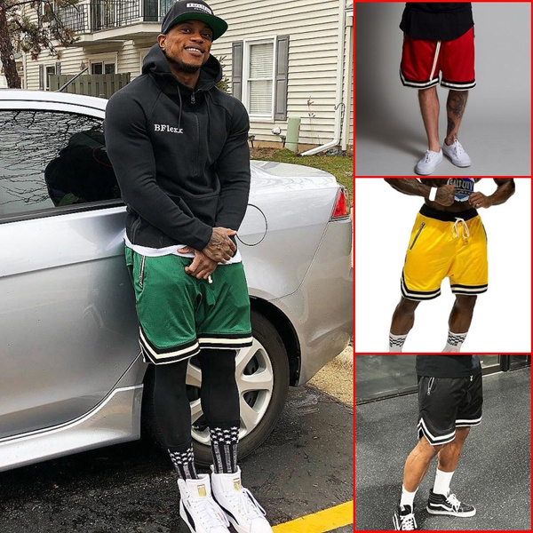 Men/'s Casual Hip Hop Basketball Sport Fitness Loose Fit Lace-Up Shorts Bottoms