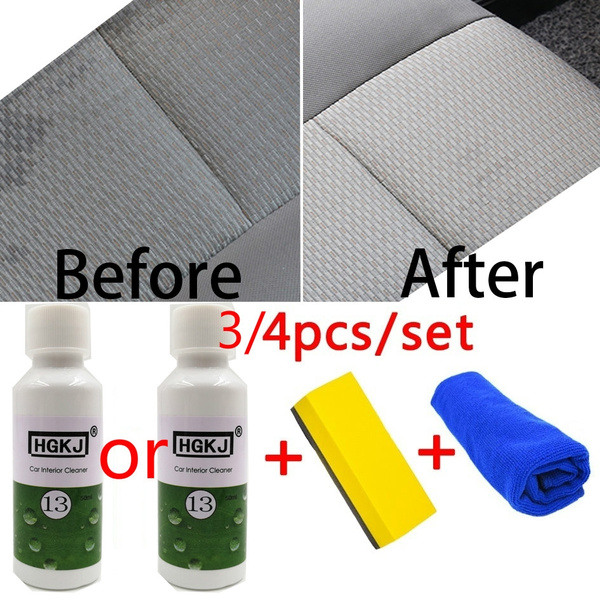 3 4pcs Car Interior Roof Cleaning Agent Fabric Multifunctional Powerful Decontamination Supplies Cleaner