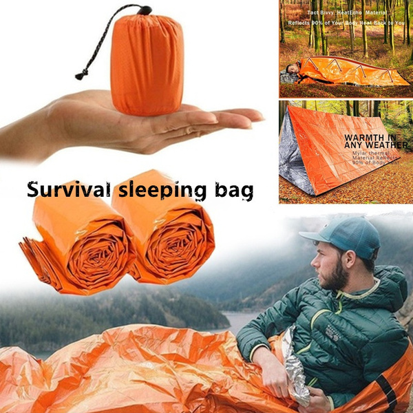 Emergency Sleeping Bag Waterproof Lightweight Thermal Sack Outdoor Survival Kit