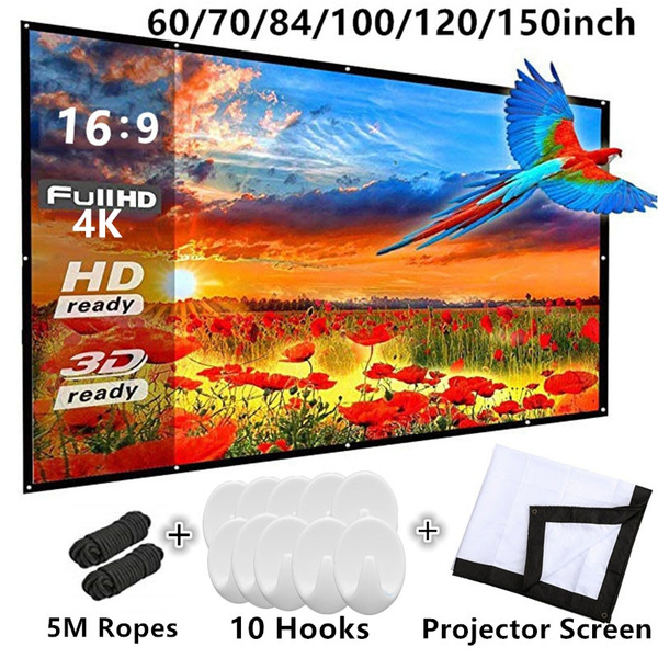 150 Inch 16:9 Outdoor Portable Fabric Projection Screens to HD Movie Projector