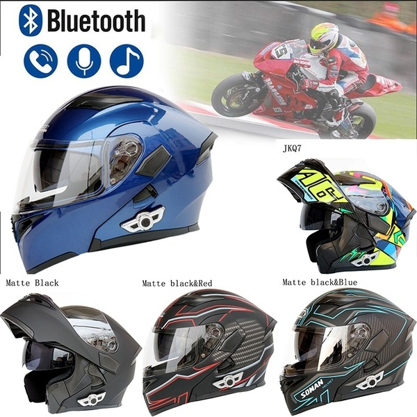 Motorcycle Full Face Flip Up Bluetooth Helmet Motocross Street Road Safe Helmet