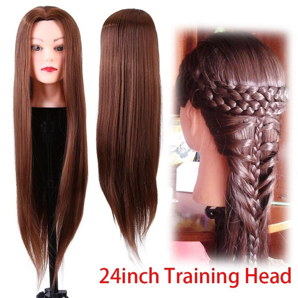 24inch Salon Synthetic Fiber Mannequin Head Hairdresser Training