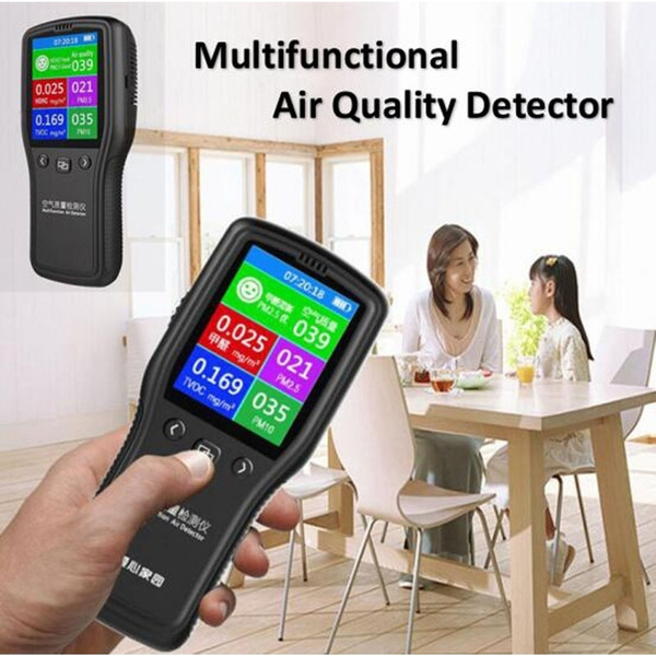 PM2.5 PM10 Formaldehyde HCHO TVOC LCD Digital Detector Air Quality Monitor 8In1