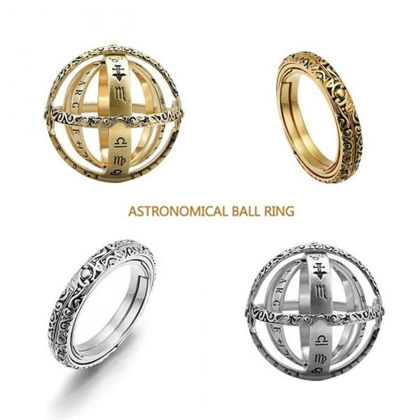 Astronomical Sphere Ball Ring Cosmic Finger Ring Couple Lover Jewelry Gifts love