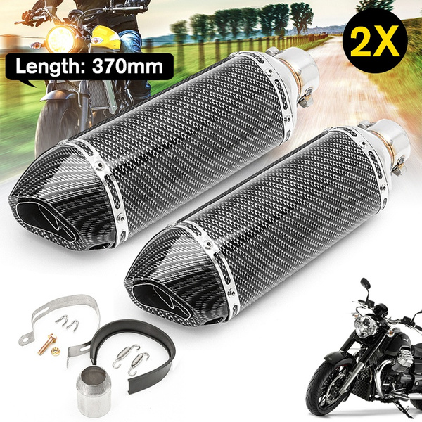 Motorcycle Carbon Fiber Exhaust Muffler Pipe 38-51mm With Removable Silencer
