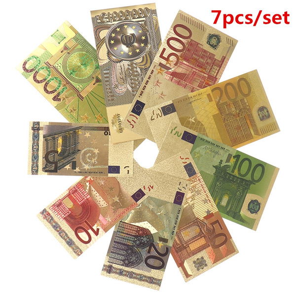 7pcs Saudi Arabia Banknote Gold Foil Paper Money Crafts Collection Note Currency