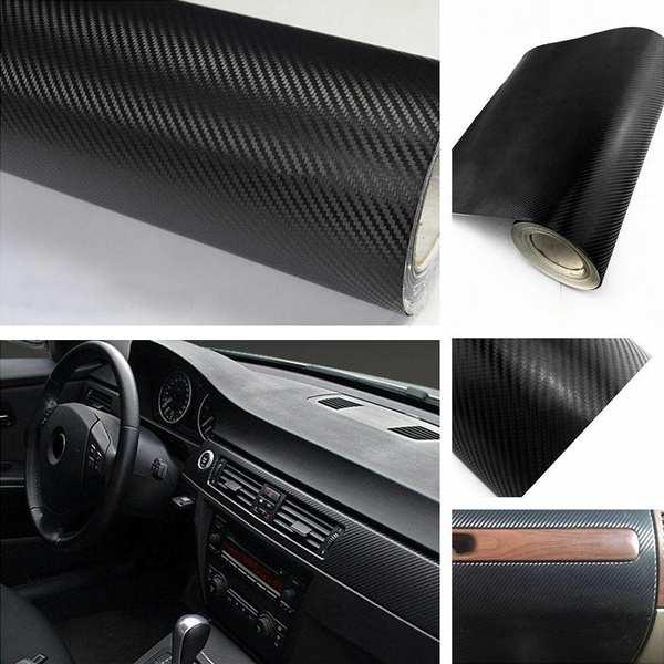 3d Car Interior Accessories Interior Panel Black Carbon Fiber Vinyl Wrap Sticker