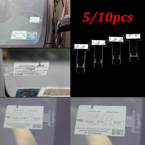 5x Car Vehicle Parking Ticket Permit Holder Clip Clear Sticker Windscreen Window