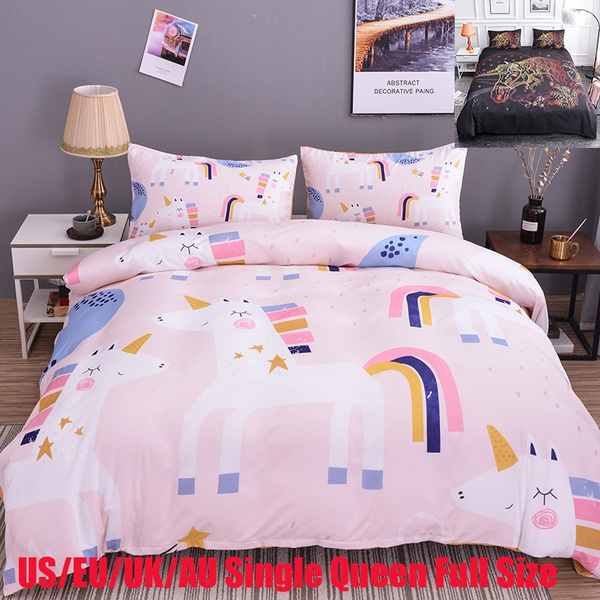 Home Goods Cartoon Cute Unicorn Print Bedding Girls Duvet Cover
