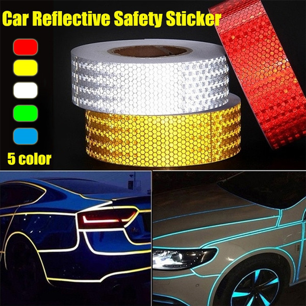 4 Color Reflective Self-adhesive Safety Warning Tape Roll Film Sticker Car Truck