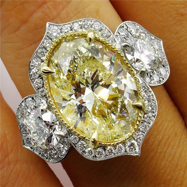 White Topaz Fashion Women Engagement Wedding Ring Gift Size 6-10