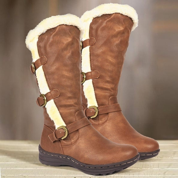 Winter Women Warm Fur Snow Boots Soft 