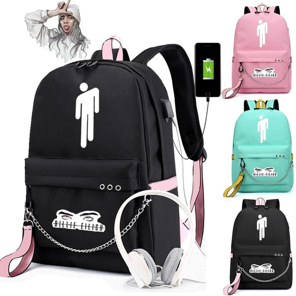 Billie Eilish Backpack Boys Girls Students School Bag Usb Charging