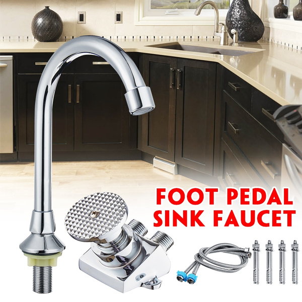 Foot Controlled Pedal Valve Faucet Hand Free Basin Sink Water Tap For Bathroom Medical Laboratory Hospital Hotel