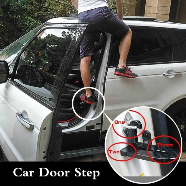 Mini Foot Pedal Ladder Folding Car Door Latch Hook Step for Jeep SUV Truck Roof
