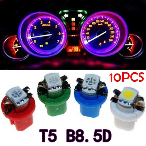 10* T5 B8.5D 5050 1SMD Car Auto LED Dashboard Dash Gauge Instrument Light Lamps