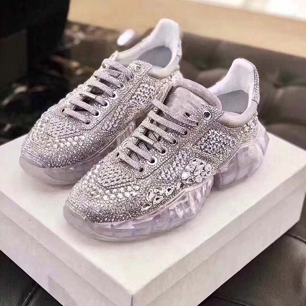 white sneakers with bling