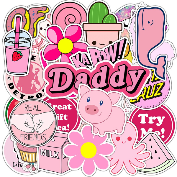 50pcs Cartoon Kawaii Pink Cute Sticker Vsco Stickers For Chidren