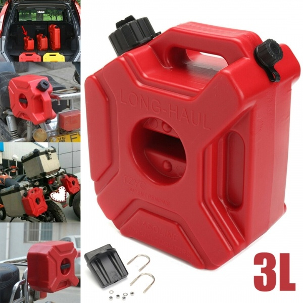 3L Portable Jerry Can Gas Fuel Tank Petrol Storage ATV UTV Motorcycle