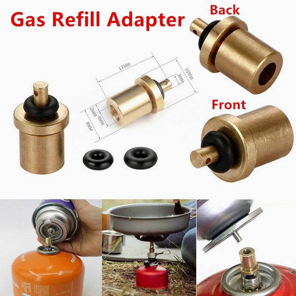 Gas Refill Adapter Outdoor Camping Hiking Stove Inflate Butane Canister Tank