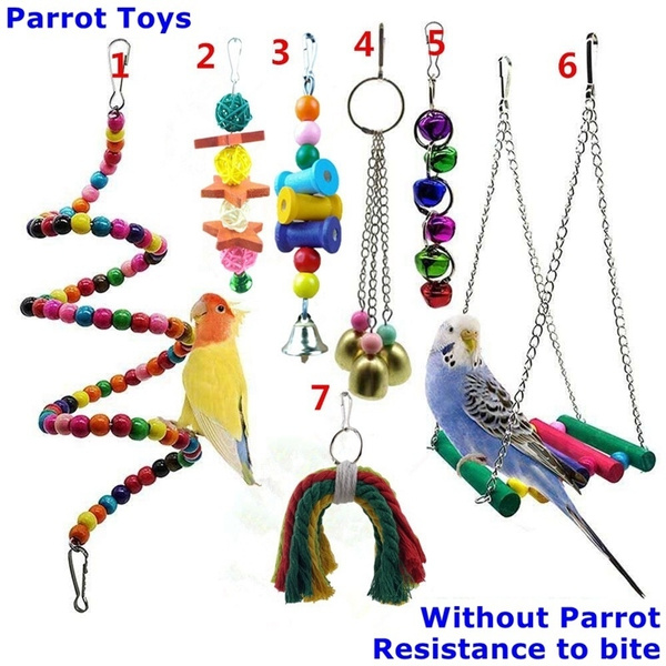 Parrot Chew Toy Bird Toys Swing Bell 