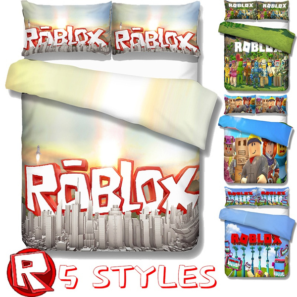 5 Style Cartoon Video Game Theme Roblox Bedding 3 Piece Set Adult