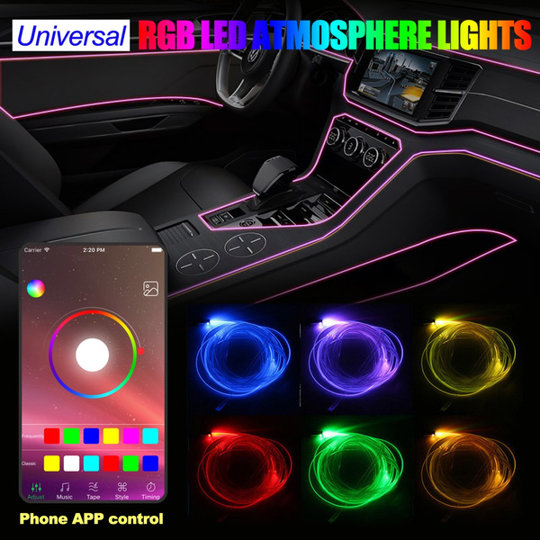 Multicolor Car LED RGB Interior EL Neon Strip atmosphere light APP Phone Control