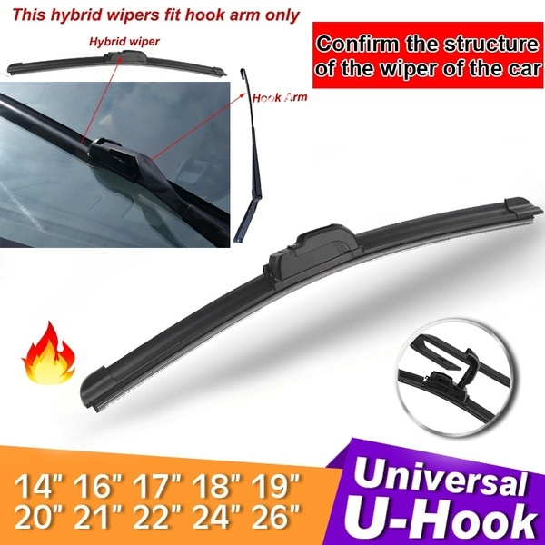Windshield Wiper Blade Frameless U-type Hook 14'' 16''18"19"20" 22'' 24'' 26''